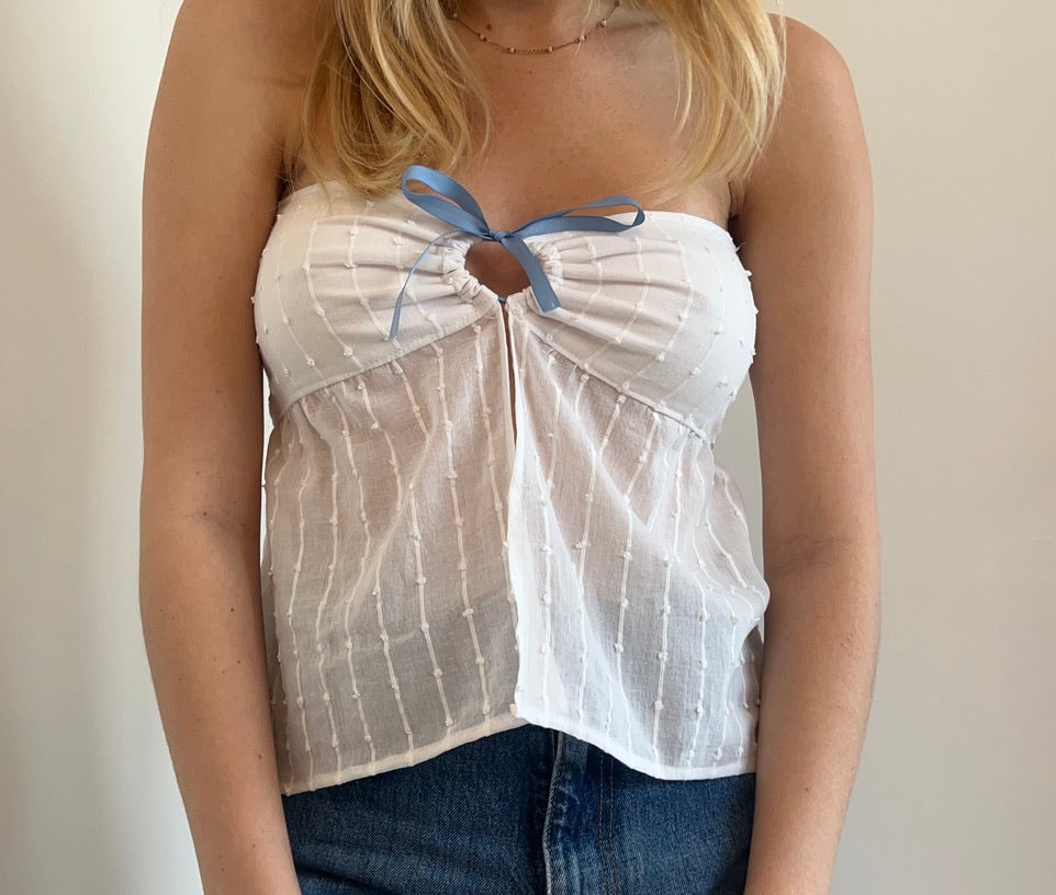 Strapless Tie Front Cami Top Sewing Pattern | Sydney Top