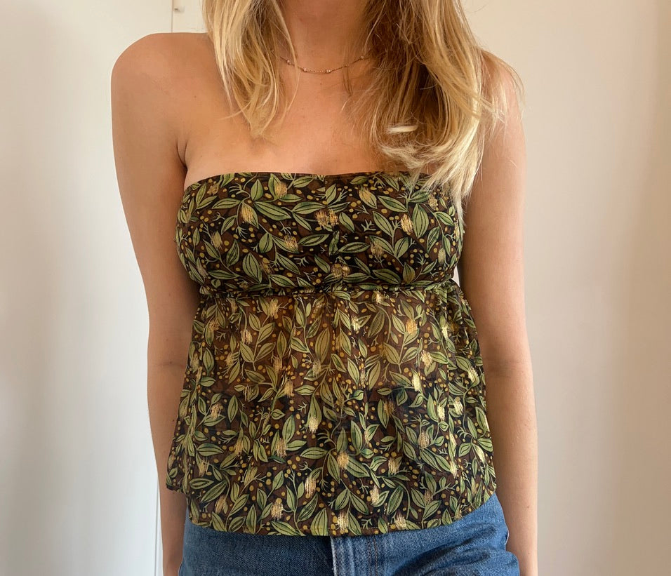 Strapless Tie Front Cami Top Sewing Pattern | Sydney Top