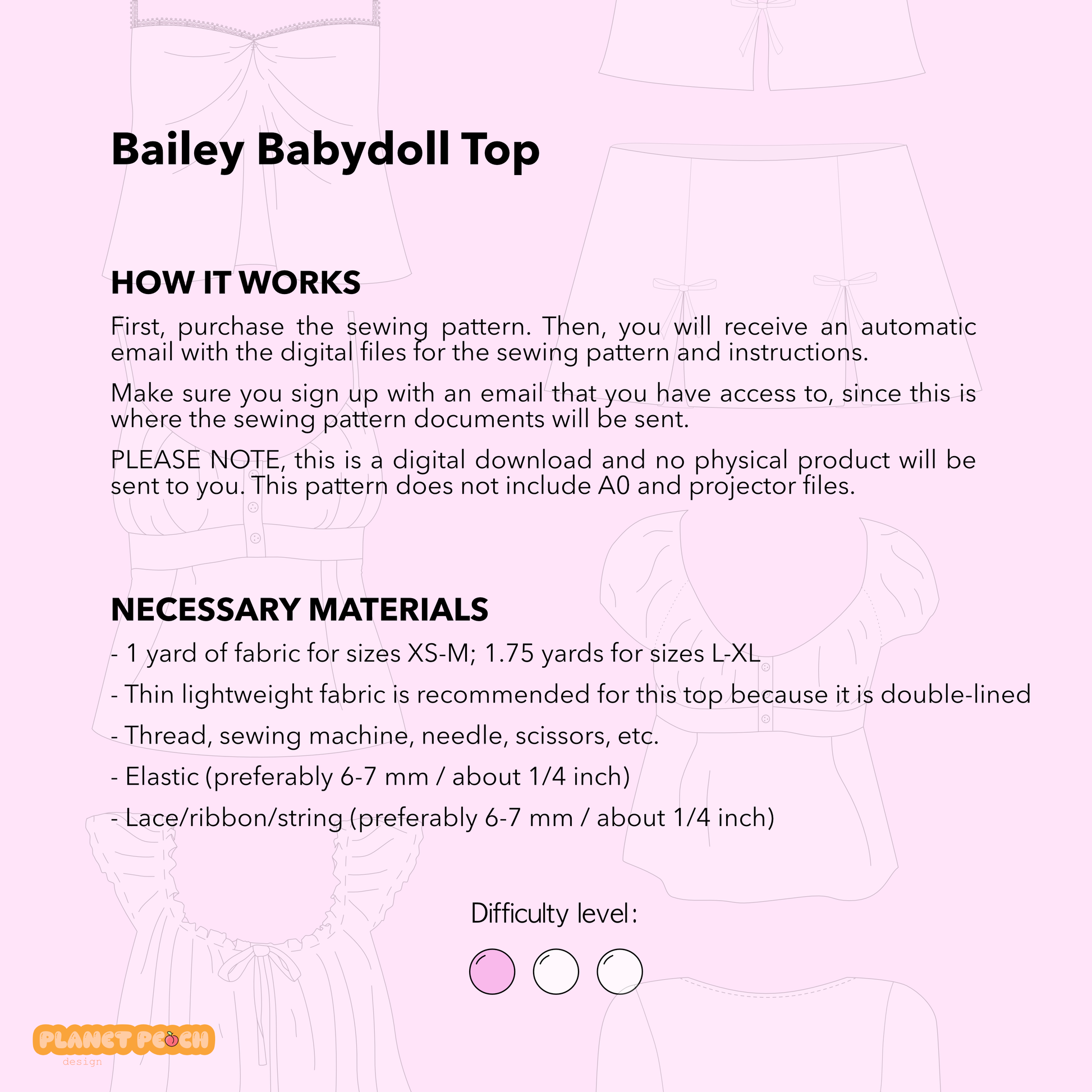 Cottagecore Babydoll Top Sewing Pattern | Bailey Top