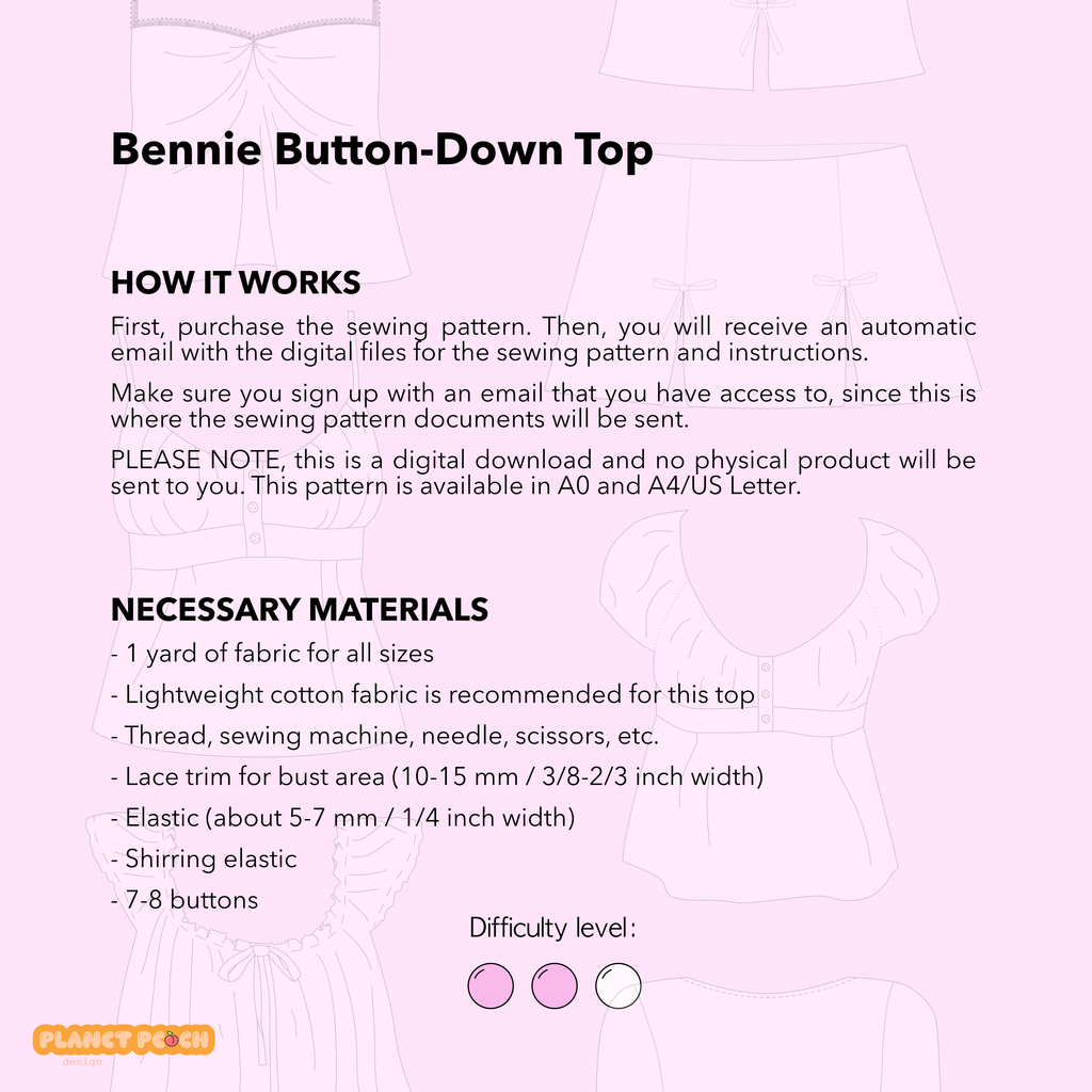 Summer Button-Down Cami Top Sewing Pattern | Bennie Top