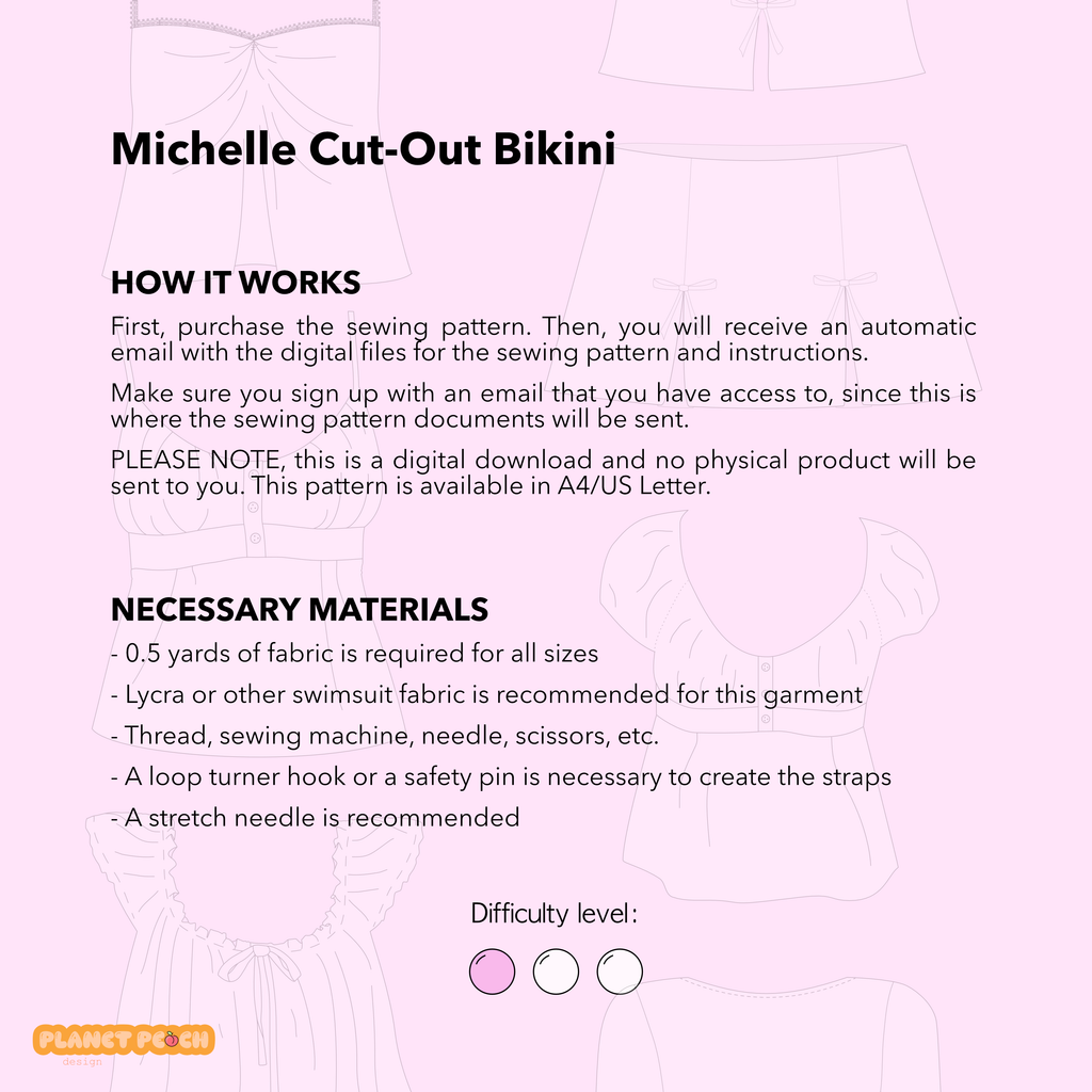 Bikini Sewing Pattern PDF | Michelle Cut-out Bikini