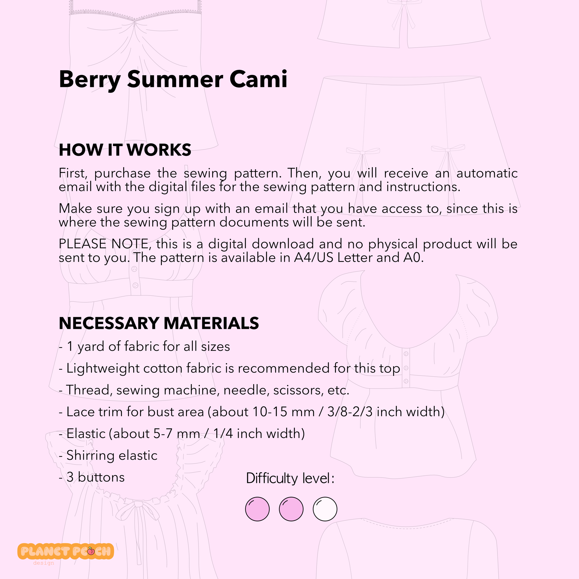 Summer Cami Top Sewing Pattern | Berry Top
